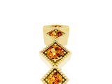 Yellow gold Milgrain Square Bezel Round Citrine Chevron Band_11
