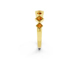 Yellow gold Milgrain Square Bezel Round Citrine Chevron Band_8