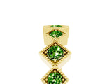 Yellow gold Milgrain Square Bezel Round Peridot Chevron Band_11