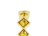Yellow gold Milgrain Square Bezel Round Yellow Sapphire Chevron Band_23