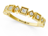 Yellow gold Milgrain Square Diamond Eternity Band with Bezel Setting_24