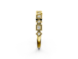 Yellow gold Milgrain Square Diamond Eternity Band with Bezel Setting_25