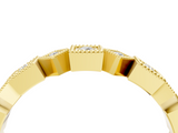 Yellow gold Milgrain Square Diamond Eternity Band with Bezel Setting_27