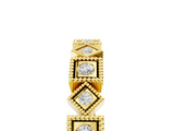 Yellow gold Milgrain Square Diamond Eternity Band with Bezel Setting_28