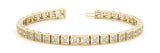 Yellow gold Milgrain Square Link Bracelet with Round Cut Diamonds in Bezel Setting