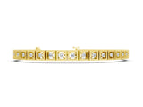 Yellow gold Milgrain Square Link Bracelet with Round Cut Diamonds in Bezel Setting_1