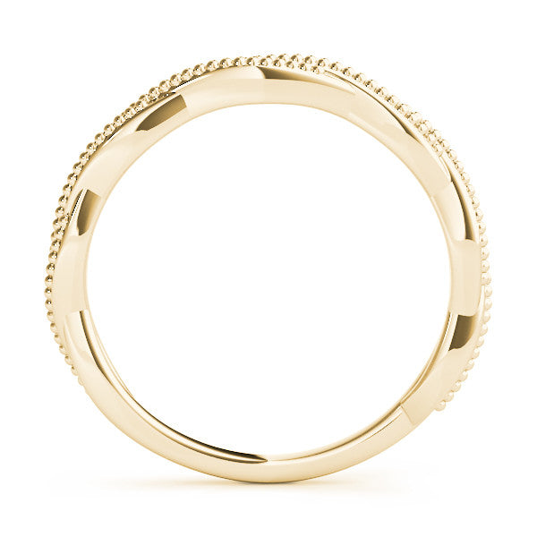 Yellow gold Milgrain Twist Beaded Band