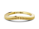 Yellow gold Milgrain Twist Contour Wedding Band_38
