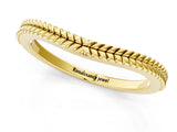 Yellow gold Milgrain Twist Contour Wedding Band_39