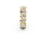 Yellow gold Mixed Shape Diamond Bezel Set Eternity Wedding Band_2