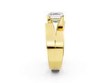 Yellow gold Modern Tension Set Asscher Solitaire Wide Band Ring_59