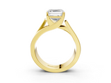 Yellow gold Modern Tension Set Asscher Solitaire Wide Band Ring_60