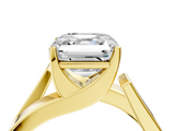 Yellow gold Modern Tension Set Asscher Solitaire Wide Band Ring_61