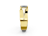 Yellow gold Modern Tension Set Emerald Solitaire Wide Band Ring_122