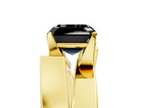 Yellow gold Modern Tension Set Fancy Black Asscher Cut Solitaire Wide Band Ring_5