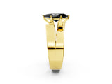 Yellow gold Modern Tension Set Fancy Black Marquise Cut Solitaire Wide Band Ring_2
