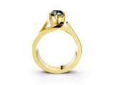 Yellow gold Modern Tension Set Fancy Black Marquise Cut Solitaire Wide Band Ring_3