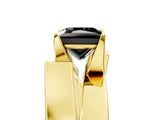 Yellow gold Modern Tension Set Fancy Black Princess Cut Solitaire Wide Band Ring_5