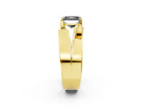 Yellow gold Modern Tension Set Fancy Black Radiant Cut Solitaire Wide Band Ring_2