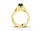 Yellow gold Modern Tension Set Fancy Black Radiant Cut Solitaire Wide Band Ring_3