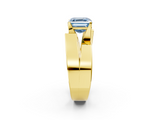 Yellow gold Modern Tension Set Fancy Blue Asscher  Solitaire Wide Band Ring_75