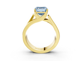 Yellow gold Modern Tension Set Fancy Blue Asscher  Solitaire Wide Band Ring_76
