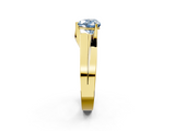 Yellow gold Modern Tension Set Fancy Blue Heart  Solitaire Wide Band Ring_95