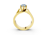 Yellow gold Modern Tension Set Fancy Blue Marquise  Solitaire Wide Band Ring_82
