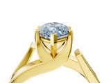 Yellow gold Modern Tension Set Fancy Blue Marquise  Solitaire Wide Band Ring_83