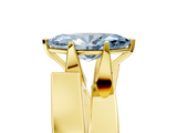 Yellow gold Modern Tension Set Fancy Blue Marquise  Solitaire Wide Band Ring_84