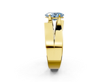 Yellow gold Modern Tension Set Fancy Blue Oval  Solitaire Wide Band Ring_80