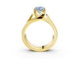 Yellow gold Modern Tension Set Fancy Blue Oval  Solitaire Wide Band Ring_81