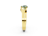 Yellow gold Modern Tension Set Fancy Green Heart  Solitaire Wide Band Ring_18