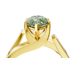 Yellow gold Modern Tension Set Fancy Green Marquise  Solitaire Wide Band Ring_100