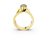 Yellow gold Modern Tension Set Fancy Green Marquise  Solitaire Wide Band Ring_99