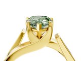Yellow gold Modern Tension Set Fancy Green Pear  Solitaire Wide Band Ring_97