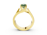 Yellow gold Modern Tension Set Fancy Green Radiant  Solitaire Wide Band Ring_82