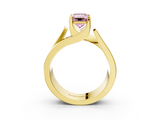 Yellow gold Modern Tension Set Fancy Pink Emerald  Solitaire Wide Band Ring_96