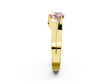 Yellow gold Modern Tension Set Fancy Pink Heart  Solitaire Wide Band Ring_95