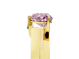 Yellow gold Modern Tension Set Fancy Pink Heart  Solitaire Wide Band Ring_98