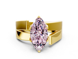 Yellow gold Modern Tension Set Fancy Pink Marquise  Solitaire Wide Band Ring_79