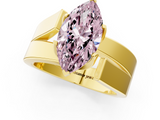 Yellow gold Modern Tension Set Fancy Pink Marquise  Solitaire Wide Band Ring_80