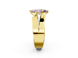 Yellow gold Modern Tension Set Fancy Pink Marquise  Solitaire Wide Band Ring_81