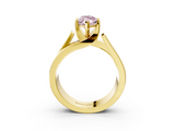 Yellow gold Modern Tension Set Fancy Pink Marquise  Solitaire Wide Band Ring_82