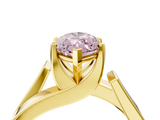 Yellow gold Modern Tension Set Fancy Pink Marquise  Solitaire Wide Band Ring_83