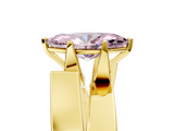 Yellow gold Modern Tension Set Fancy Pink Marquise  Solitaire Wide Band Ring_84
