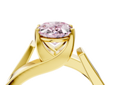 Yellow gold Modern Tension Set Fancy Pink Oval  Solitaire Wide Band Ring_65