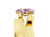 Yellow gold Modern Tension Set Fancy Pink Oval  Solitaire Wide Band Ring_66