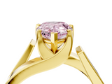 Yellow gold Modern Tension Set Fancy Pink Pear  Solitaire Wide Band Ring_97