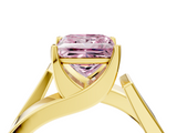 Yellow gold Modern Tension Set Fancy Pink Princess  Solitaire Wide Band Ring_20